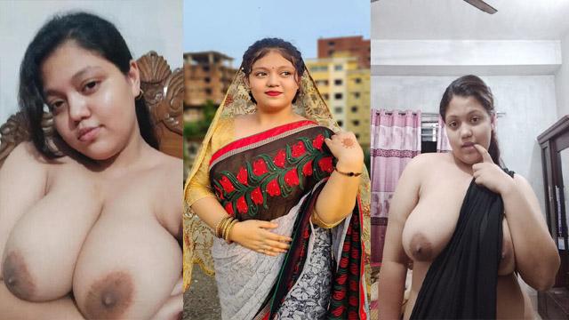 Milf Busty GF Saree Teasing And Pressing Boobs Viral